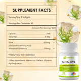 Close-up of OMOGS DHA Omega-3 softgel capsule