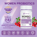 Close-up of OMOGS Women's Probiotic Capsules with label details