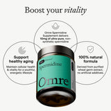 Close-up of OMRE Spermidine Supplement capsules