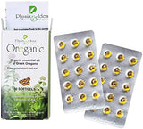Close-up of Oreganic Organic Oregano Oil Softgels showing softgel texture