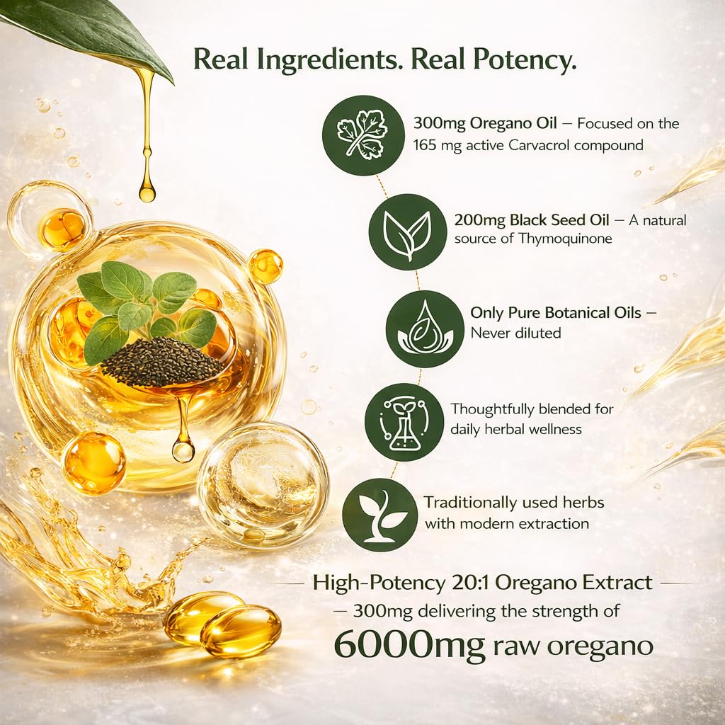 Close-up of Oregenix Oregano Oil Softgels showing softgel size