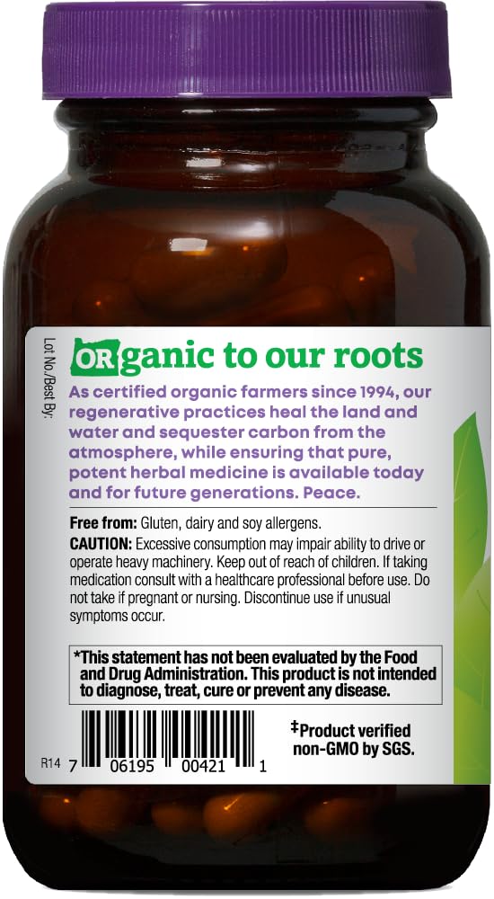 Close-up of Oregon's Wild Harvest Organic Skullcap Tops capsules