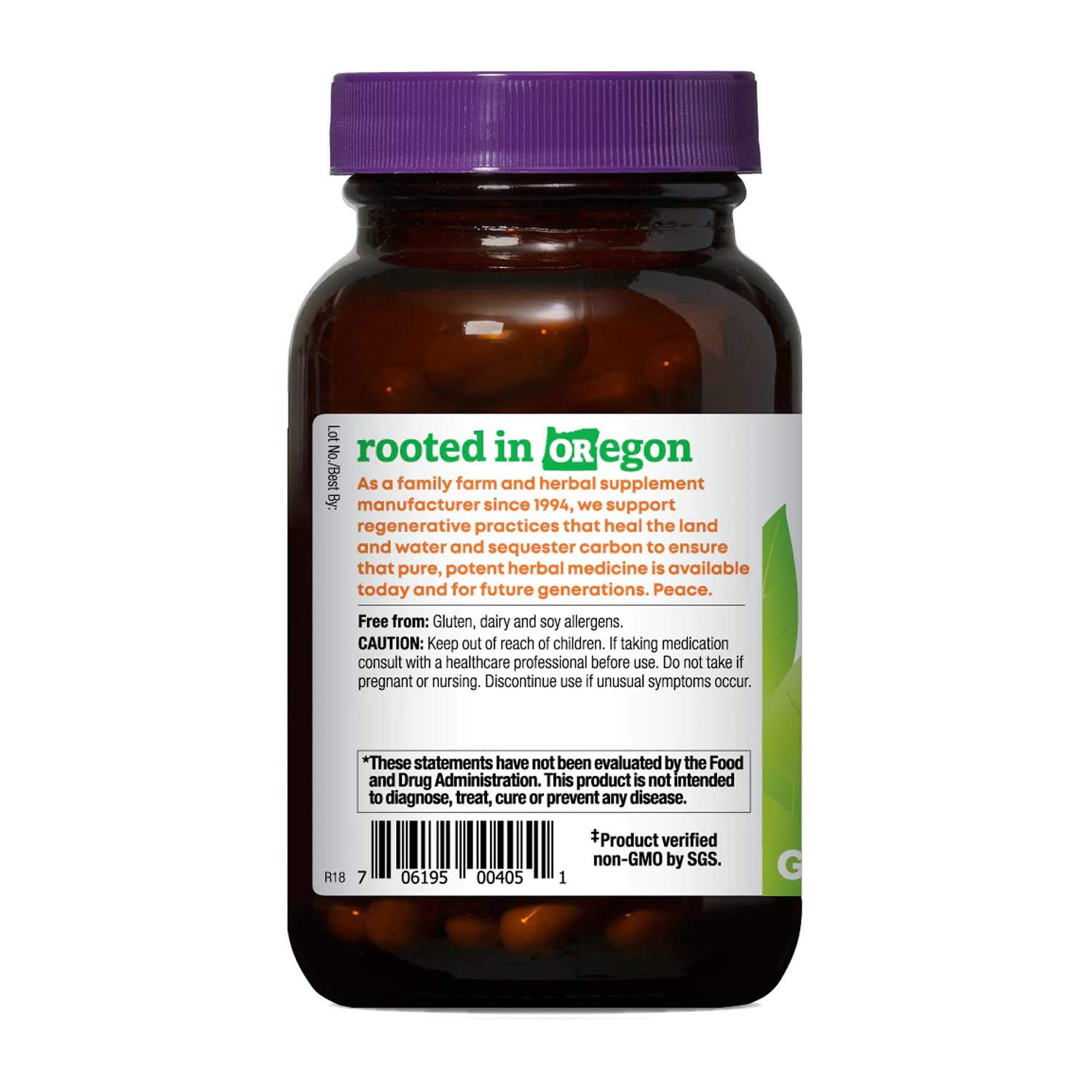 Close-up of Oregon's Wild Harvest Quercetin capsules