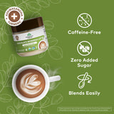 Close-up of ORGANIC INDIA Chocolate Moringa Latte powder