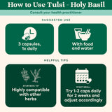 Close-up of ORGANIC INDIA Holy Basil Tulsi Capsules