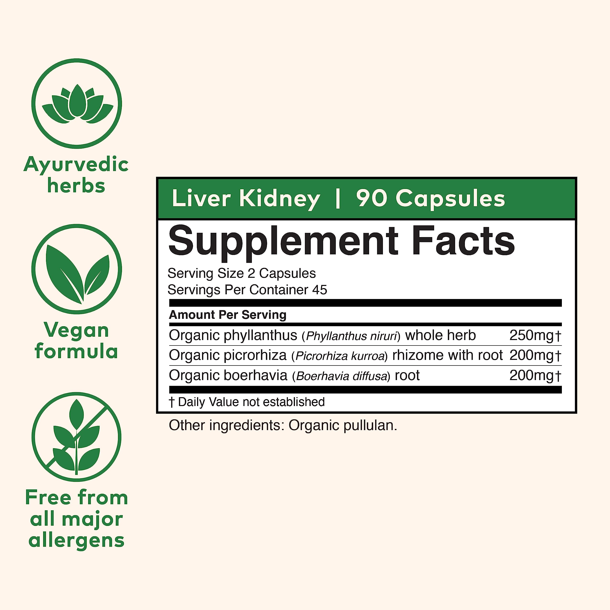 Close-up of ORGANIC INDIA Liver Extracts Supplement capsules