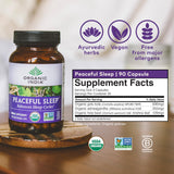Close-up of ORGANIC INDIA Peaceful Sleep capsules