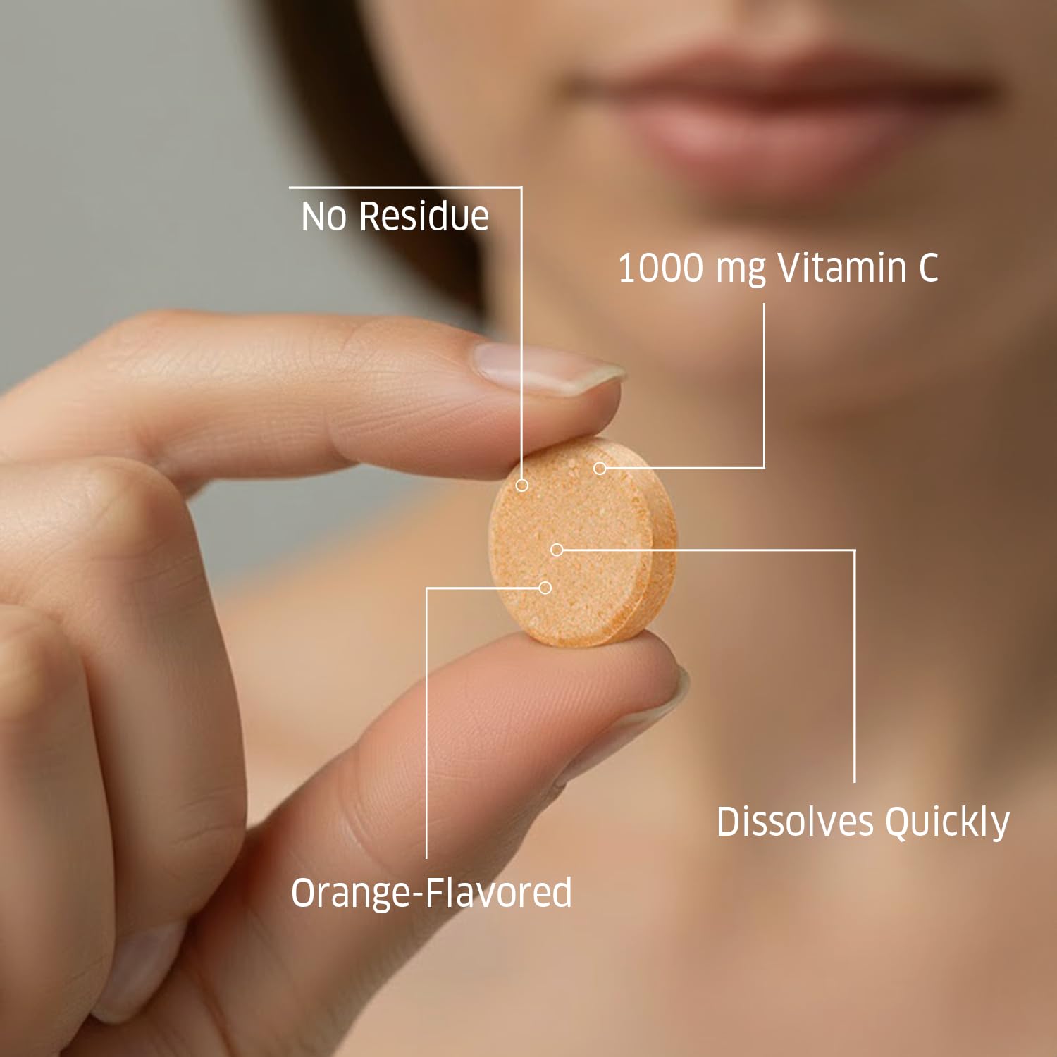 Close-up of ORZAX Vitamin C Effervescent Tablet