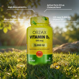 Close-up of ORZAX Vitamin D3 Softgels 5000 IU
