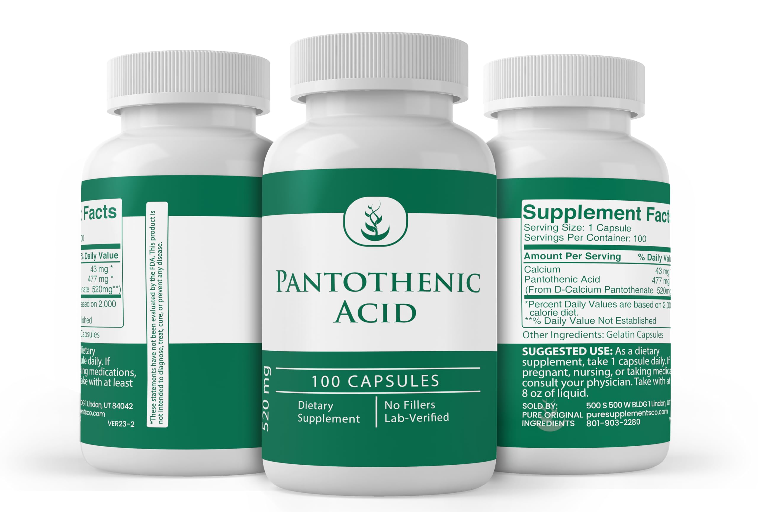 Close-up of Pantothenic Acid Capsules showing individual capsules