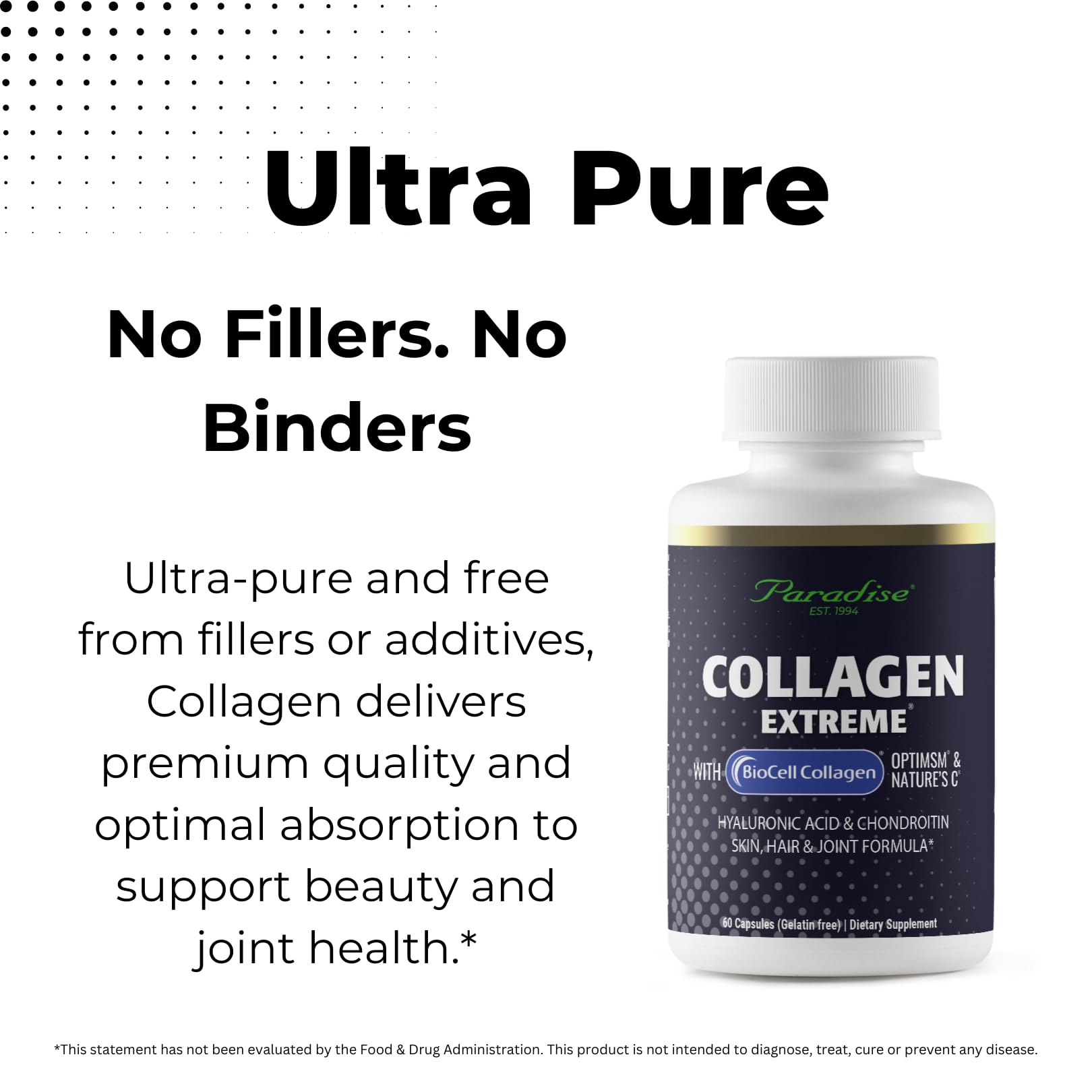 Close-up of Paradise Herbs BioCell Collagen Capsules