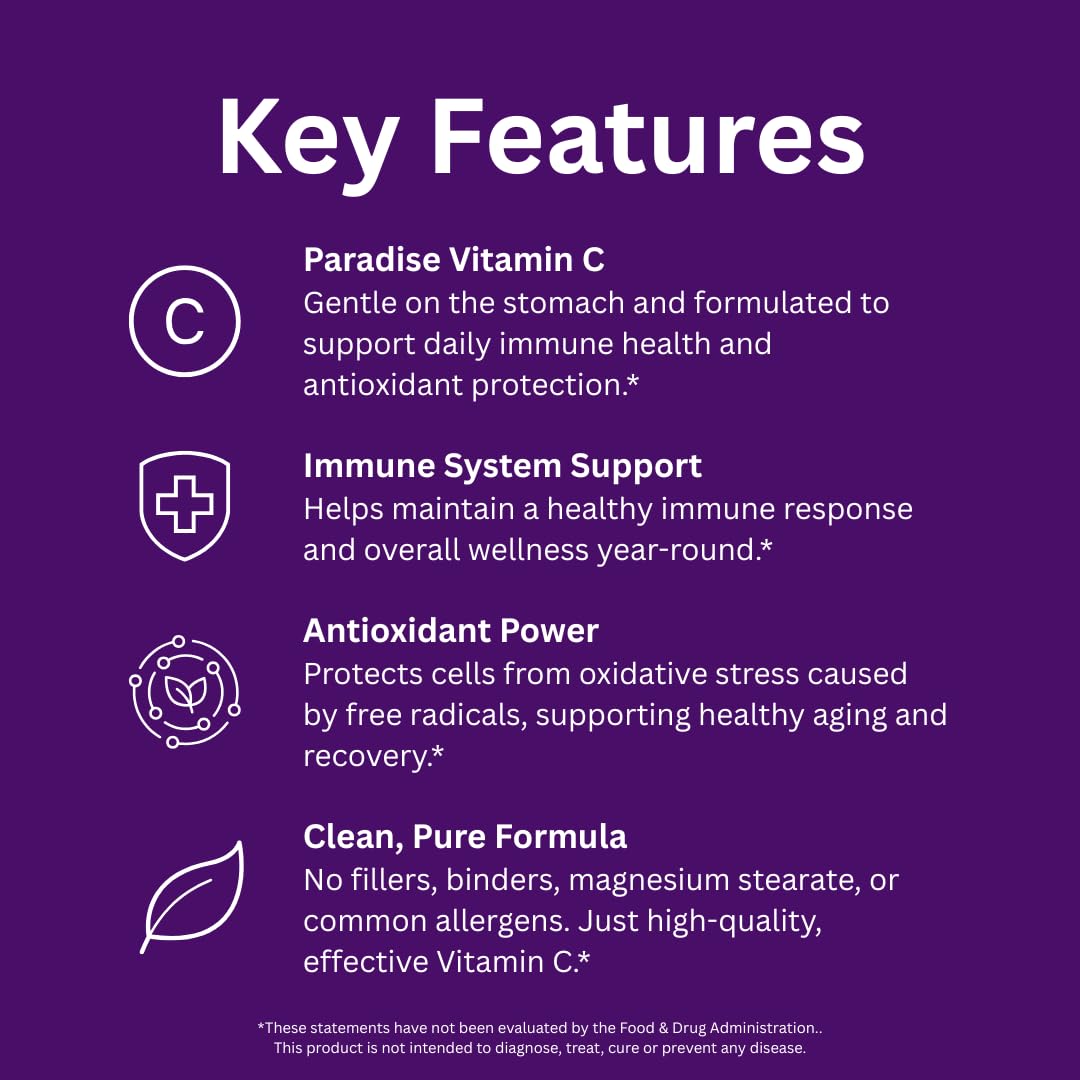 Close-up of Paradise Herbs Earth's Blend Vitamin C capsules