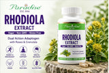 Close-up of Paradise Herbs Rhodiola Rosea capsules