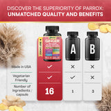 Close-up of Parrox Ginger 16-in-1 Formula ingredients