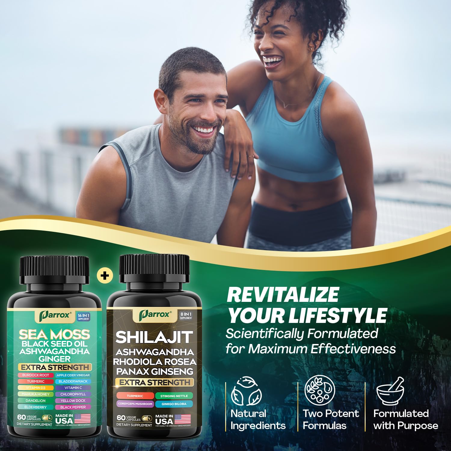 Close-up of Parrox Shilajit capsules