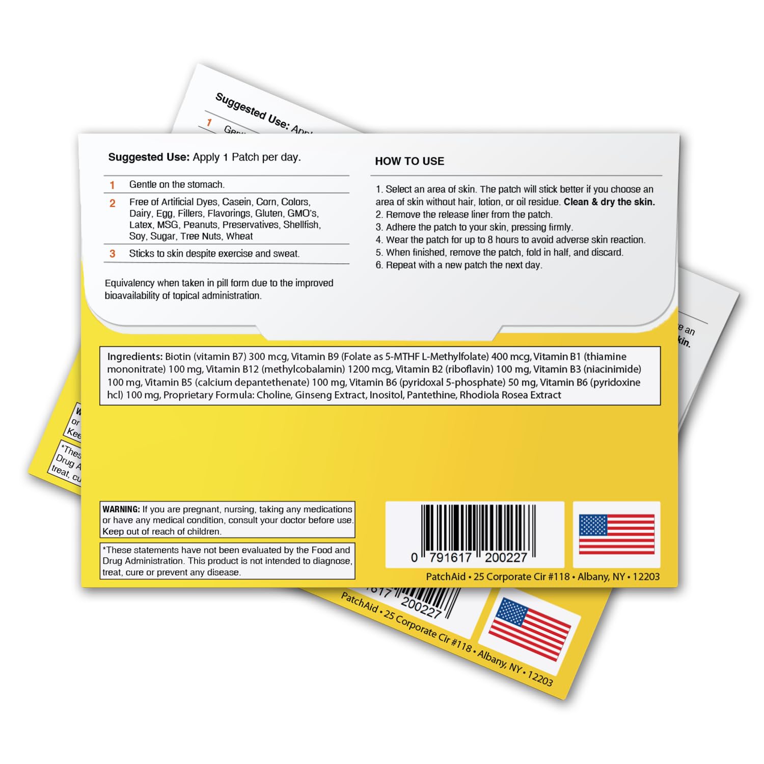 Close-up of Patch Aid B12 Energy Plus Topical Patch