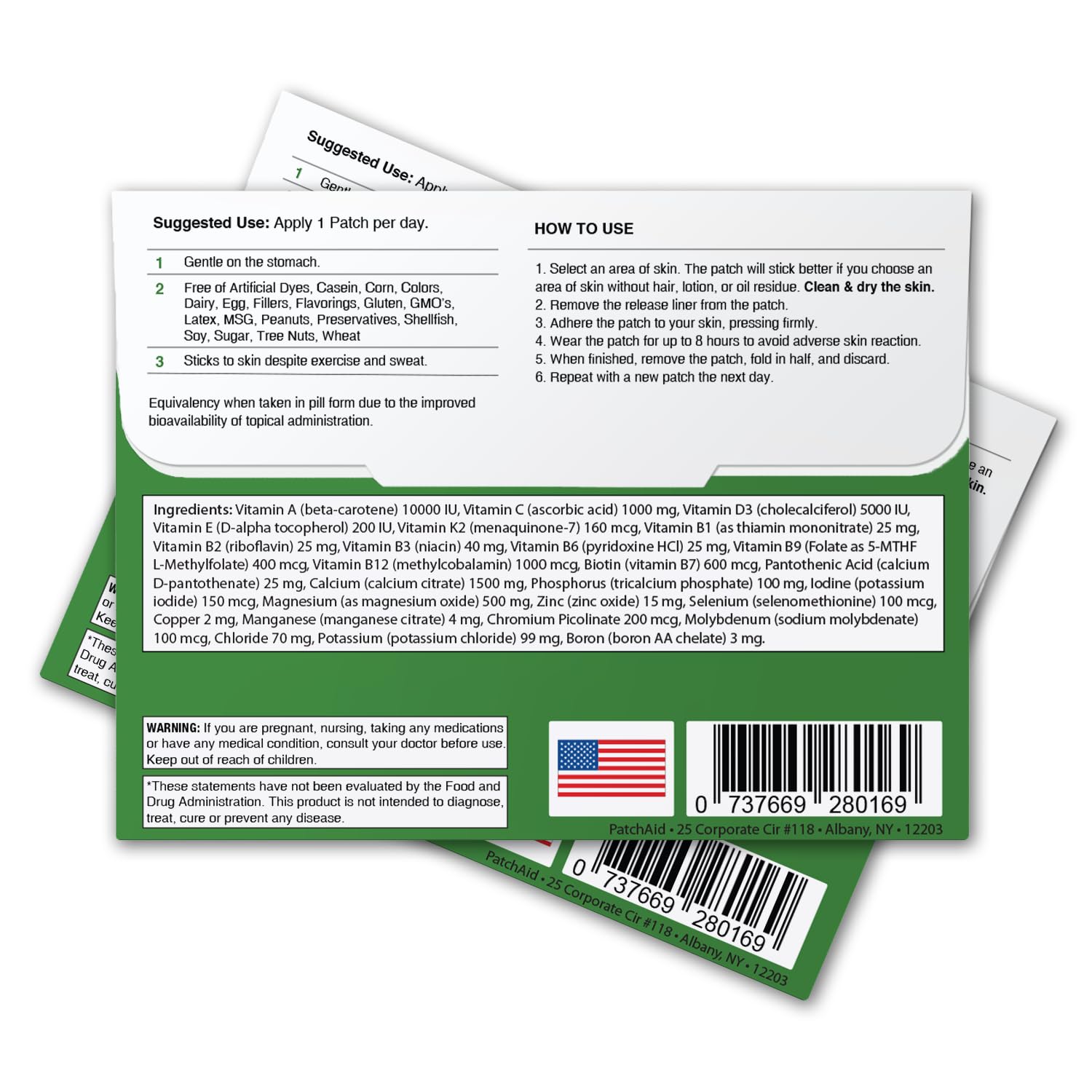 Close-up of Patch Aid Multi Plus Topical Patch showing details