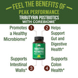 Close-up of Peak Performance CoreBiome Tributyrin Postbiotic Capsules