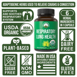 Close-up of Peak Performance Organic Respiratory Lung Health Capsules