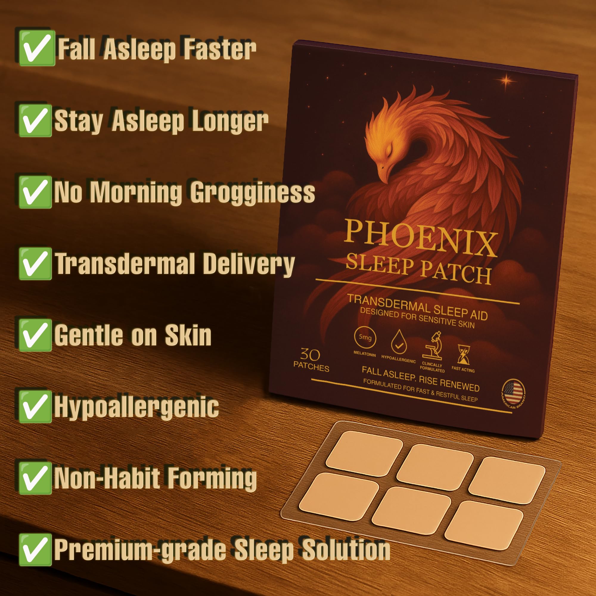 Close-up of Phoenix Signature Melatonin Sleep Patch