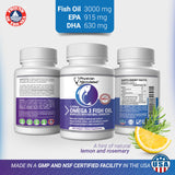 Close-up of Physician Formulated Omega-3 Fish Oil Capsules