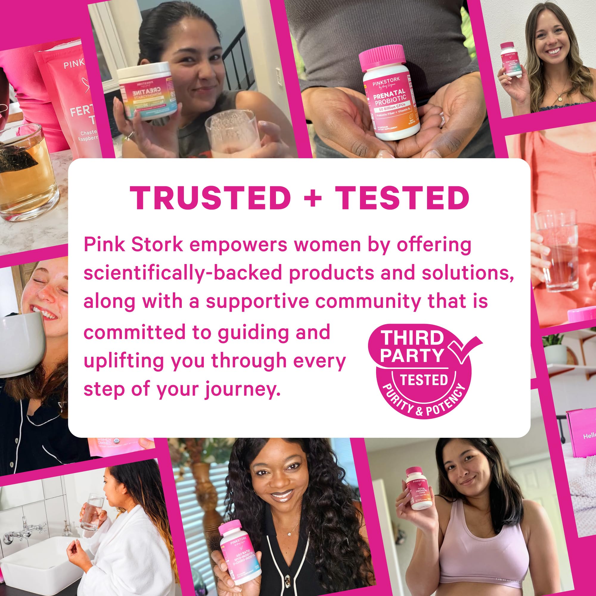 Close-up of Pink Stork Postpartum Hair use Gummies