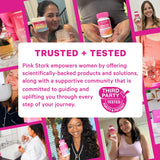 Close-up of Pink Stork Postpartum Hair use Gummies