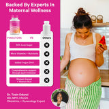 Close-up of Pink Stork Premium Prenatal Gummies ingredients