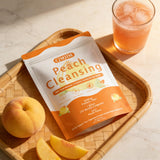 Close-up of PKQLQ gummies with peach flavour