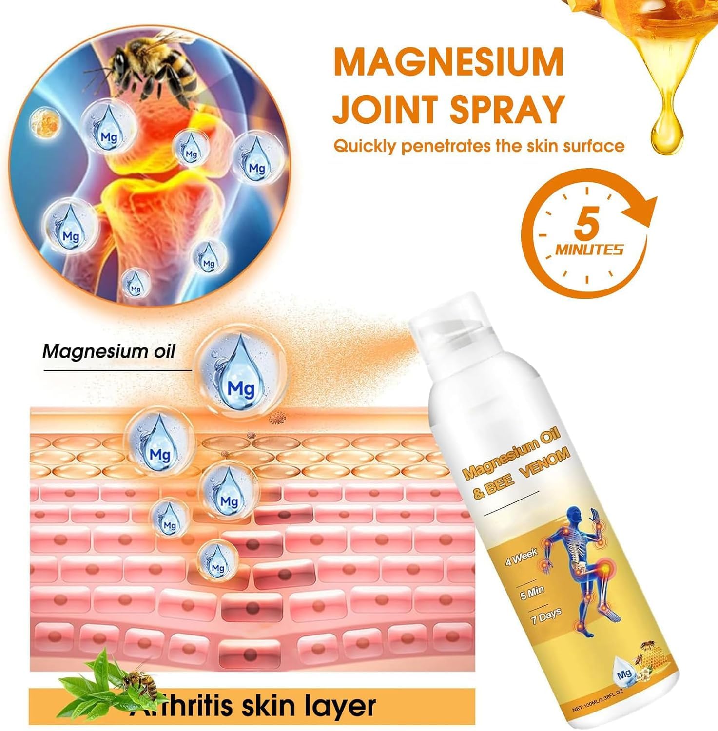 close-up of ploreatu Magnesium Oil Bee Venom Joint Spray nozzle