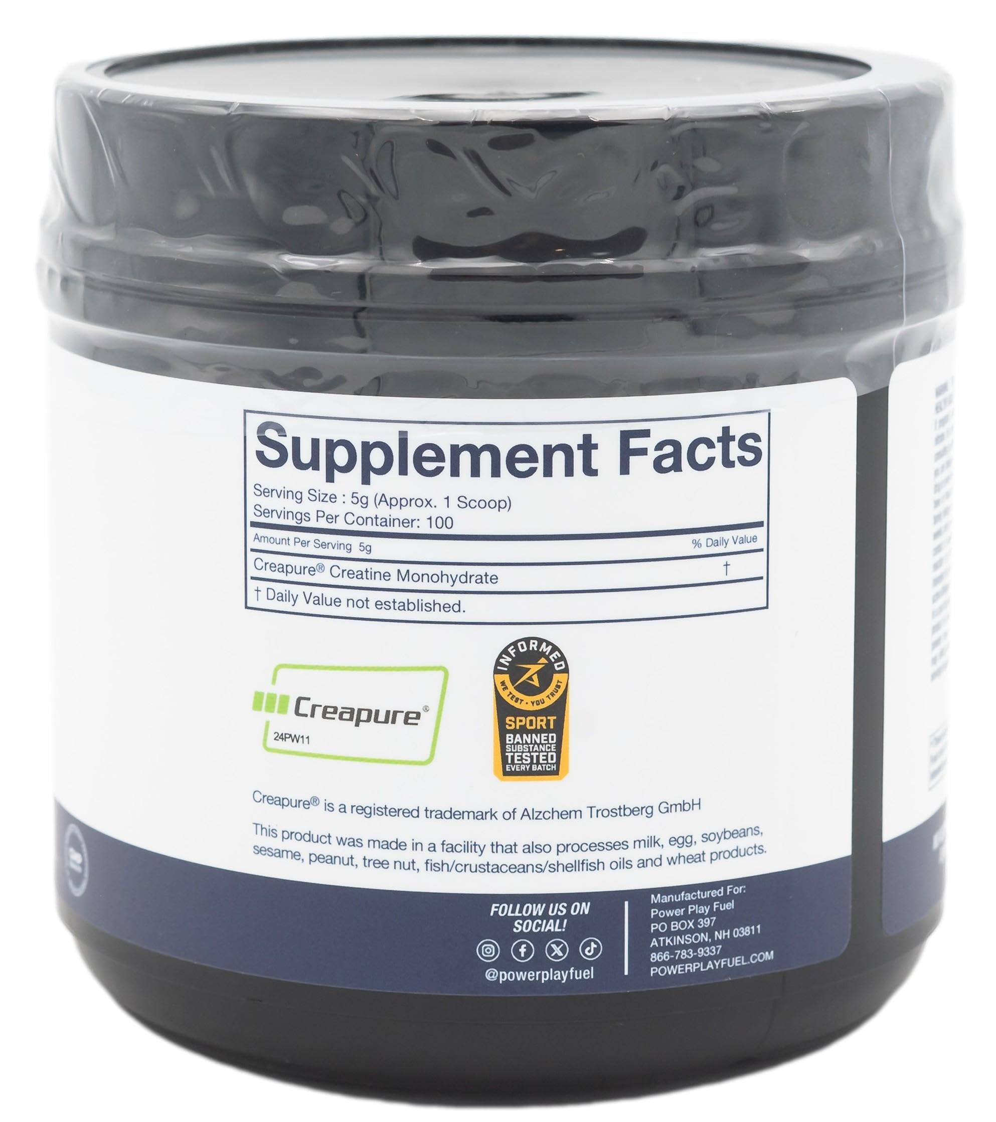 Close-up of POWER PLAY FUEL Creatine Monohydrate powder