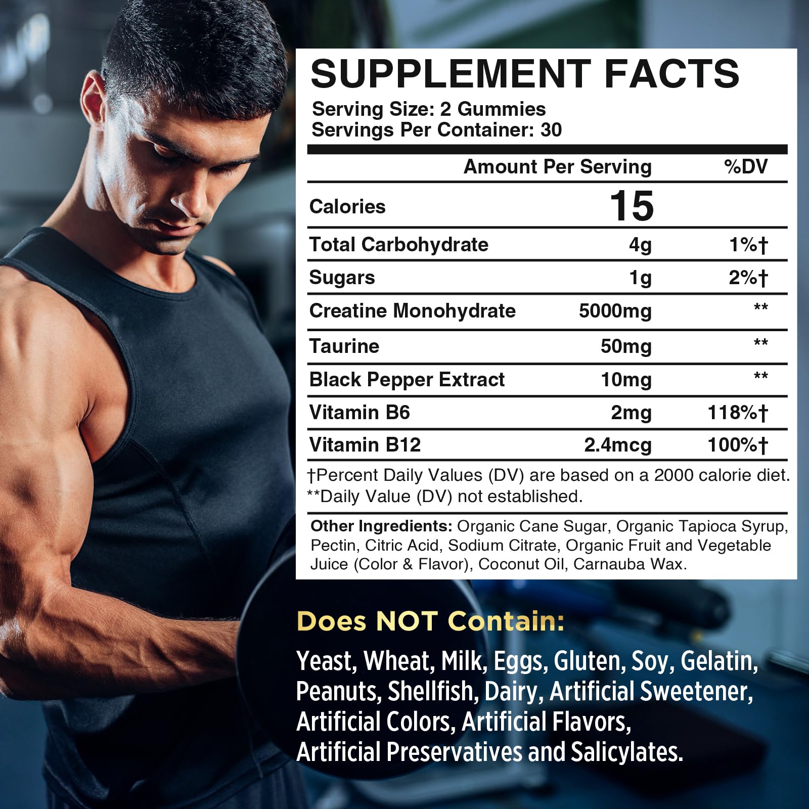 Close-up of Powerific Creatine Gummies, berry flavour