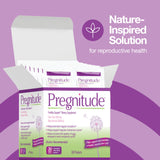 Close-up of Pregnitude powder packet for easy preparation