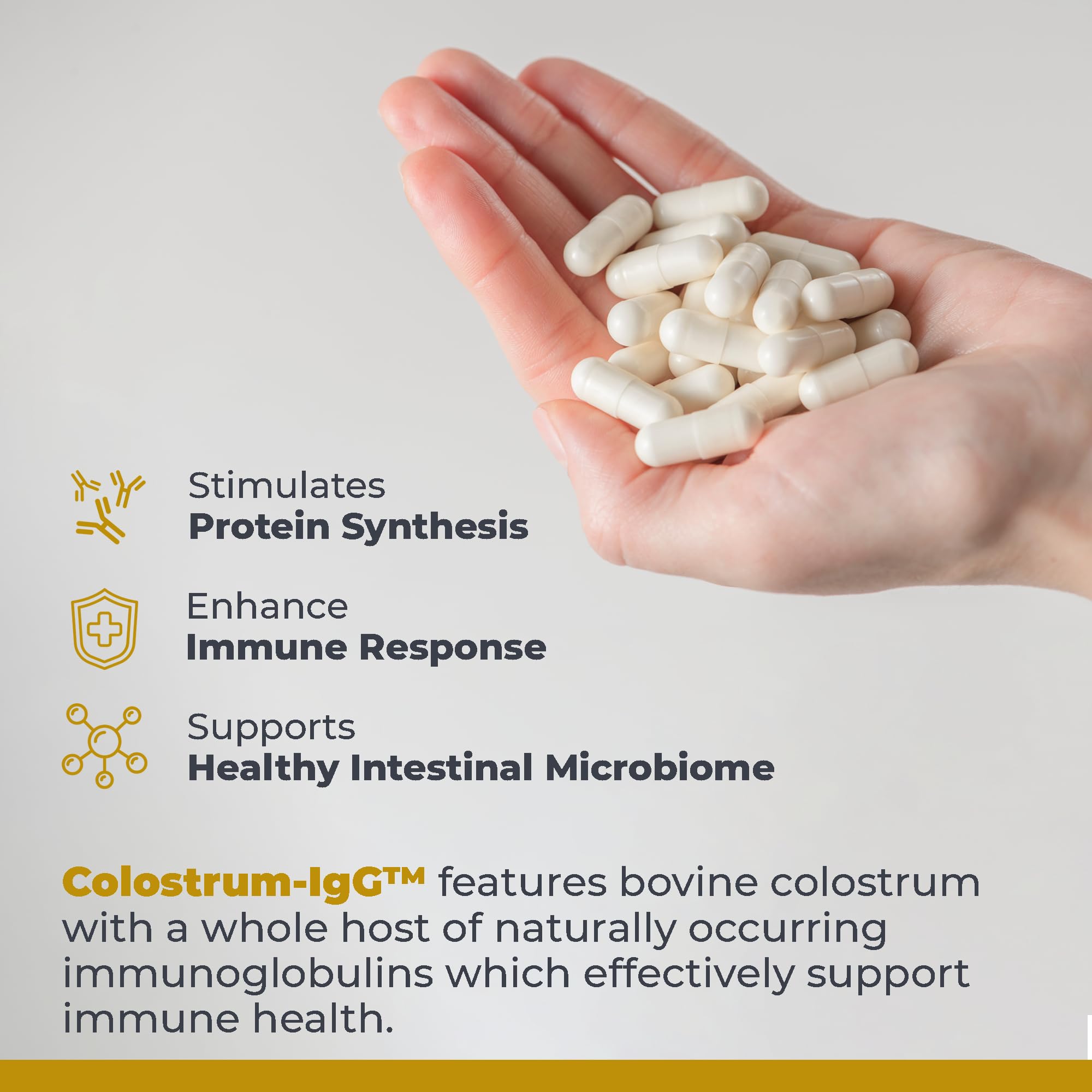Close-up of Premier Research Labs Colostrum Capsules