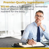 Close-up of Premier Research Labs Liquid B12 Drops label