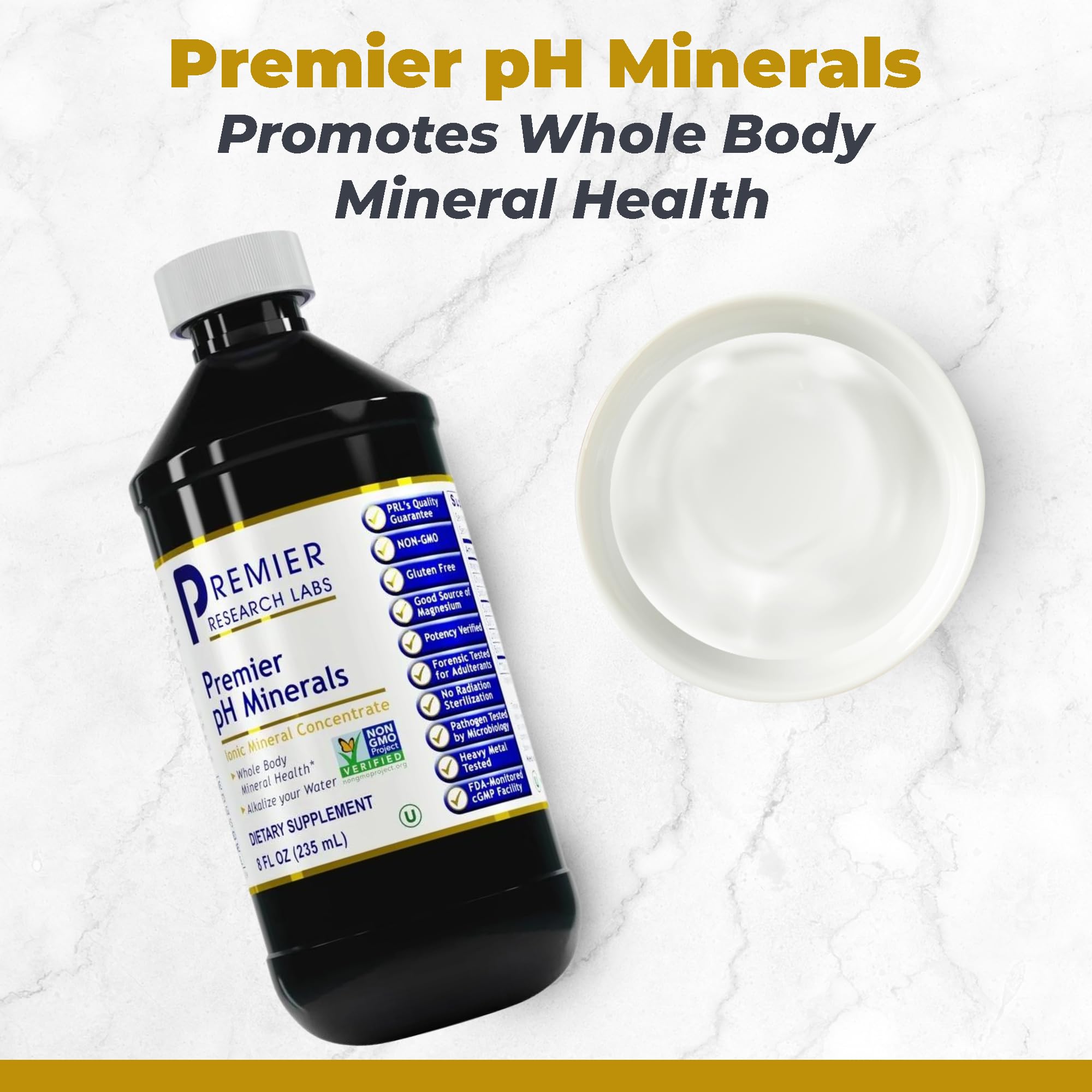Close-up of Premier Research Labs Mineral Drops label