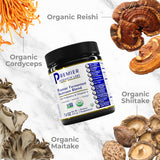 Close-up of Premier Research Labs Mushroom Complex powder
