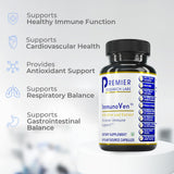 Close-up of Premier Research Labs Olive Leaf Extract 255mg capsule