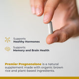 Close-up of Premier Research Labs Pregnenolone Supplement capsule