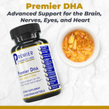 Close-up of Premier Research Labs Vegan DHA capsule