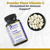 Close-up of Premier Research Labs Vitamin C Supplement capsules