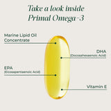 Close-up of Primal Harvest Omega-3 Fish Oil Softgel