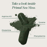 Close-up of Primal Harvest Sea Moss Complex capsules