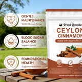 Close-up of Primal Remedies Ceylon Cinnamon Softgels showing softgel details