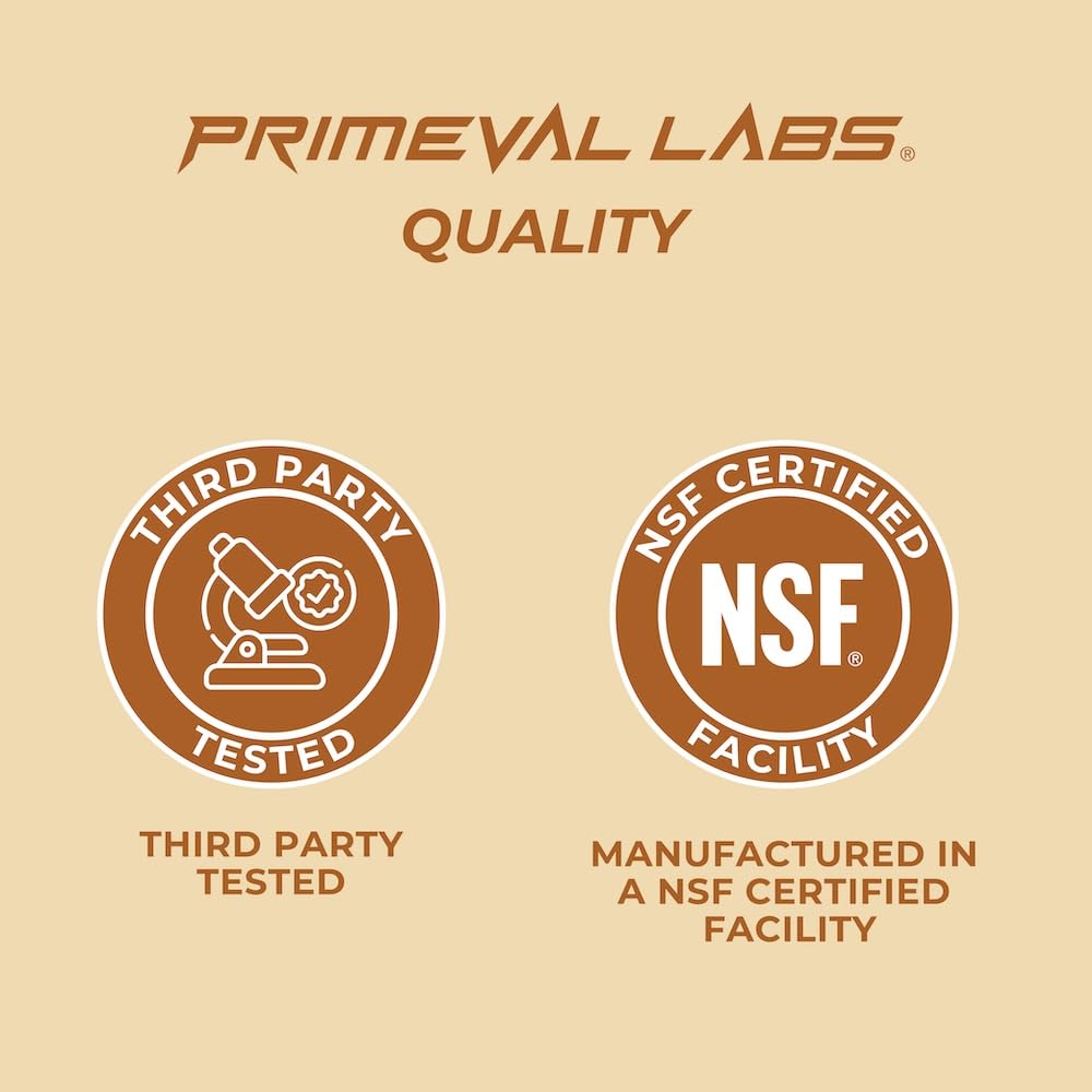 Close-up of Primeval Labs Flavored Creatine in a shaker bottle