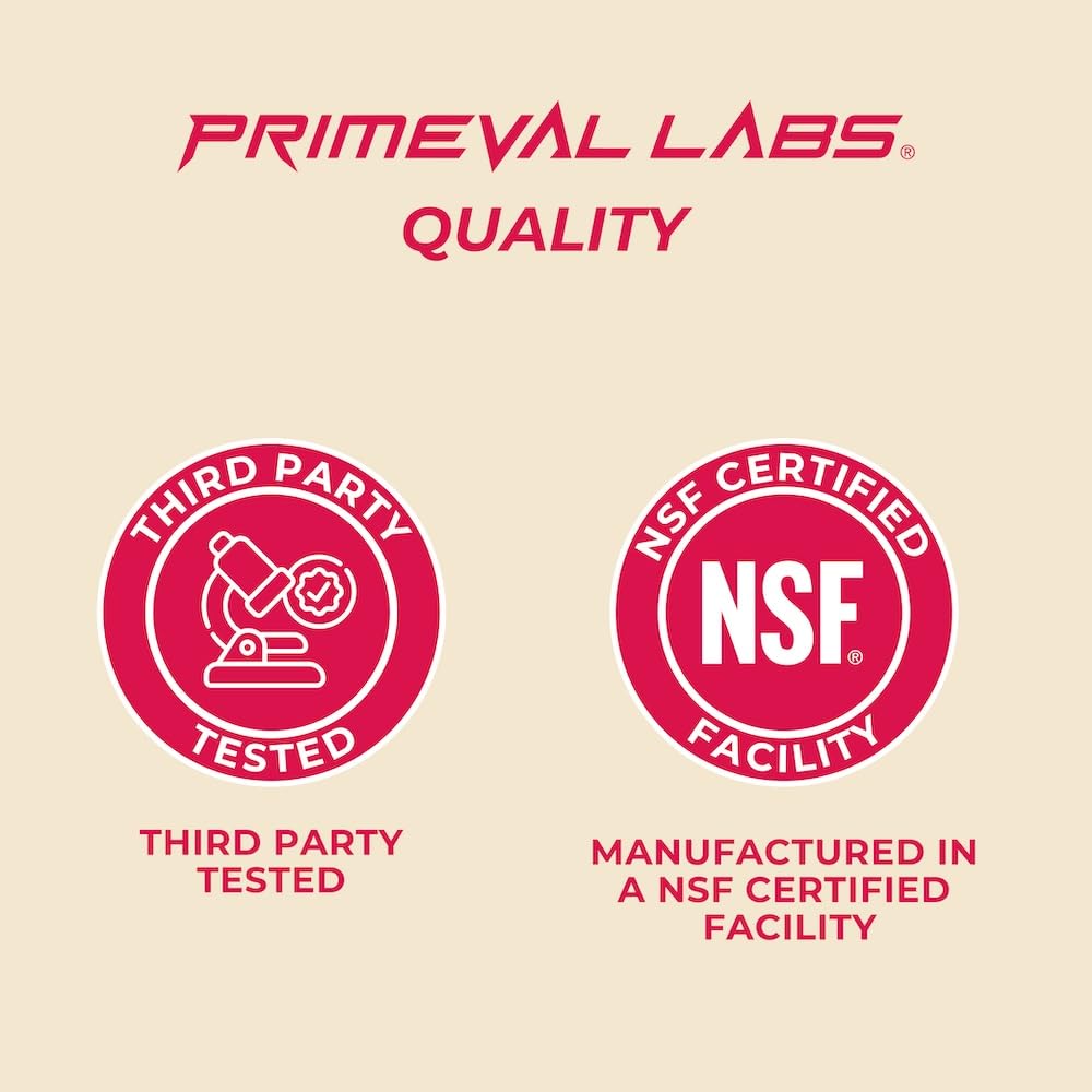 Close-up of Primeval Labs Flavoured Creatine Monohydrate label