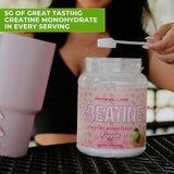 Close-up of Primeval Labs Flavoured Creatine packaging