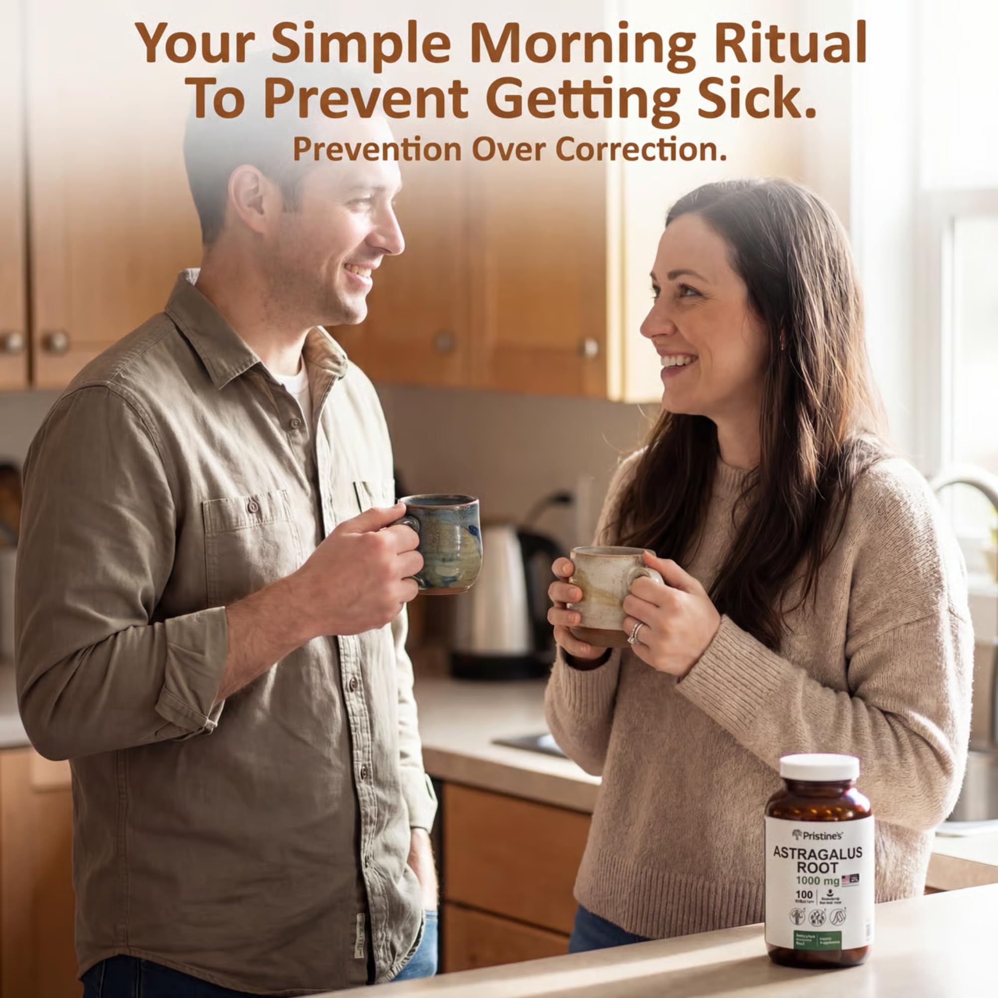 Close-up of PRISTINE'S Astragalus Root Extract 1000mg capsules