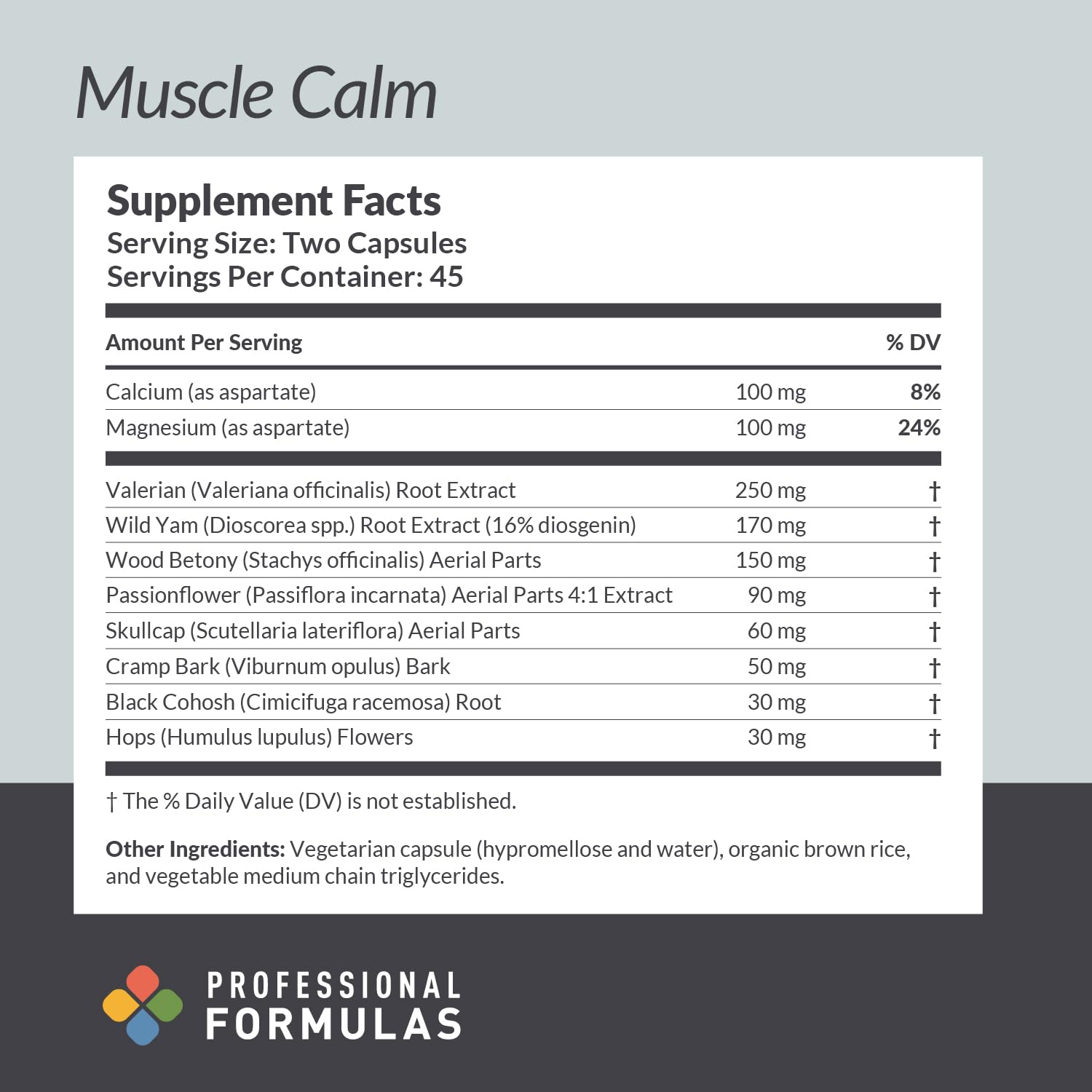 Close-up of PROFESSIONAL COMPLEMENTARY HEALTH FORMULAS Valerian Supplement capsules
