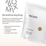Close-up of ProMix Nutrition L-Glutamine Powder ingredients